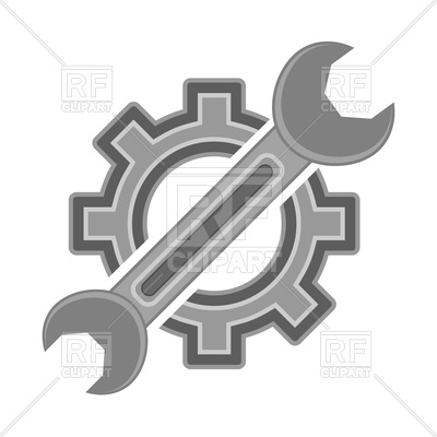 400x400 Gear And Wrench Service Icon Vector Image Vector Artwork Of