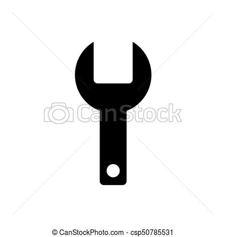 450x470 Wrench Icon Vector Illustration.