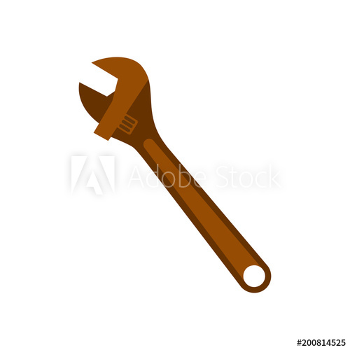500x500 Wrench Icon. Vector Illustration