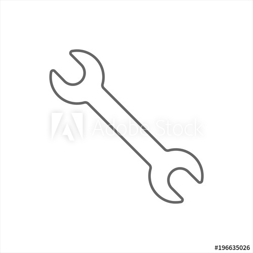 500x500 Wrench Icon. Vector.