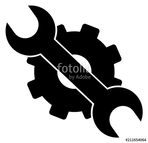 500x481 Black Gear And Wrench Vector Eps 10 Stock Image And Royalty Free