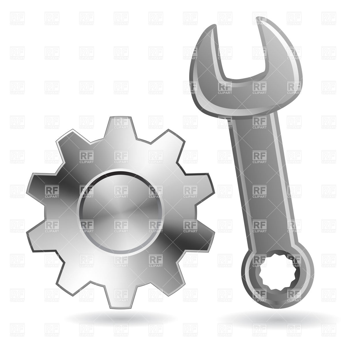 1200x1200 Wrench And Gear Wheel Vector Image Vector Artwork Of Objects
