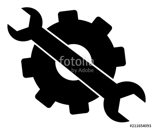 500x422 Black Gear And Wrench Vector Eps 10 Stock Image And Royalty Free