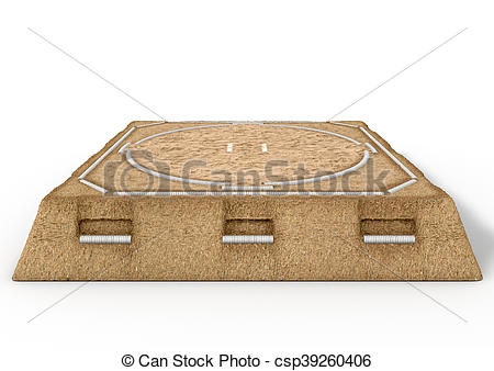 450x338 A 3d Render Of An Empty Traditional Sumo Wrestling Ring Made