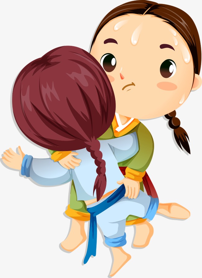 650x895 Children Wrestling, Vector Character, Cartoon Characters, People