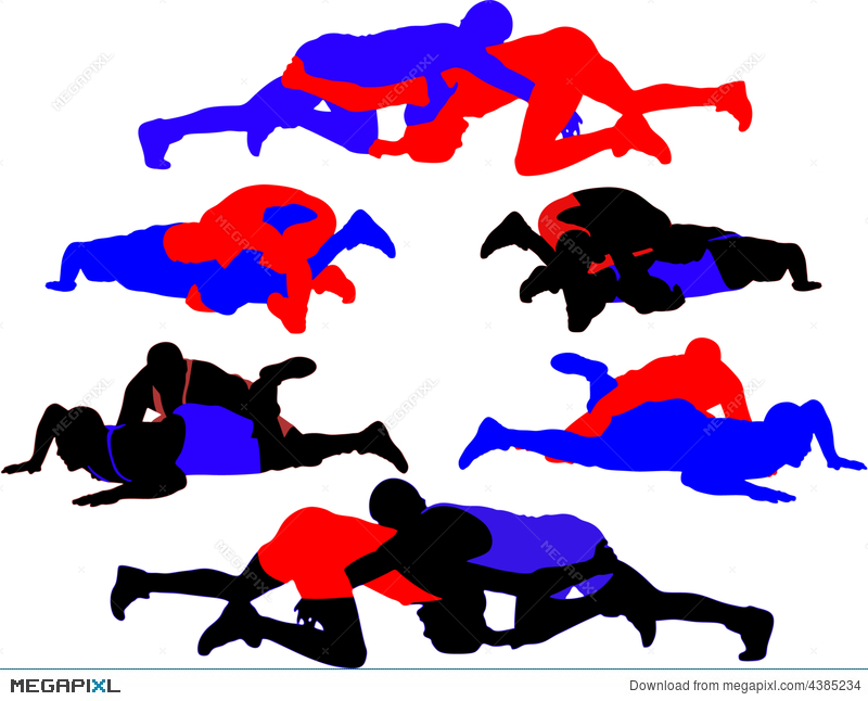 800x646 Wrestling Vector Silhouettes Illustration 4385234
