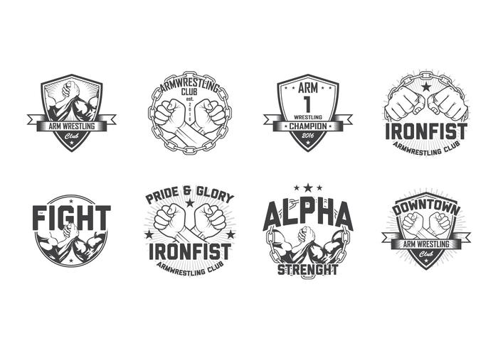 700x490 Arm Wrestling Badge Vector