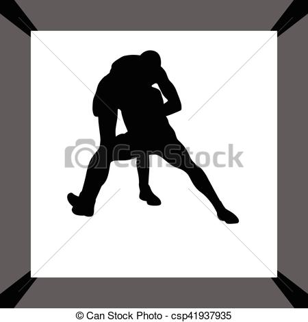 450x470 Wrestling Silhouette Vector Vectors