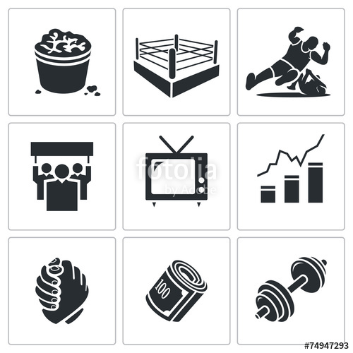 500x500 Wrestling Vector Icons Set Stock Image And Royalty Free Vector