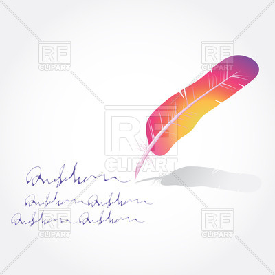 400x400 Realistic Feather Writing Vector Image Vector Artwork Of Objects