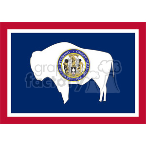 300x300 Royalty Free Vector State Flag Of Wyoming 384551 Vector Clip Art