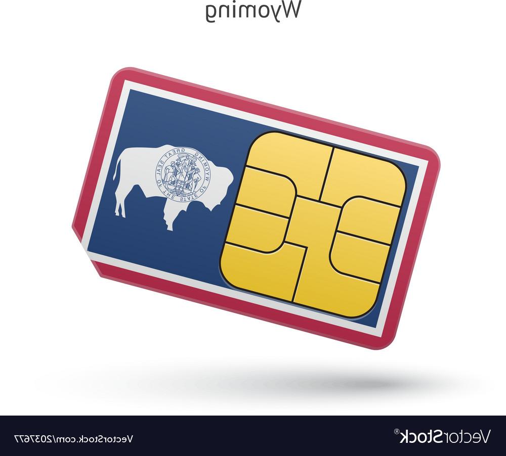1000x902 Top 10 State Of Wyoming Phone Sim Card With Flag Vector Design