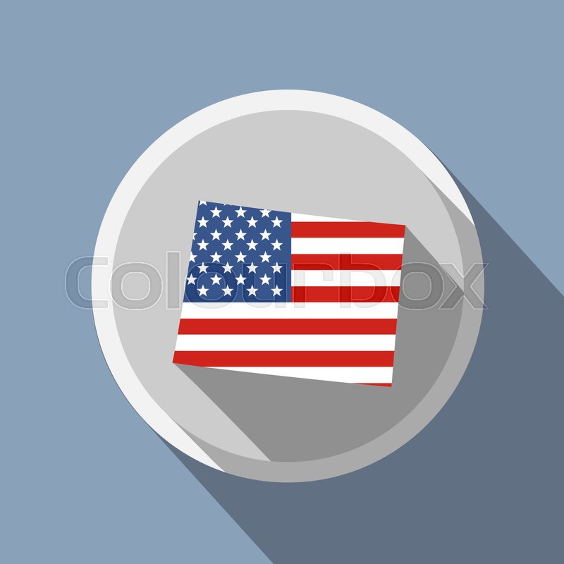 800x800 U.s. State On The U.s. Map Wyoming American Flag Stock Vector