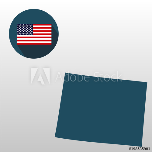 500x500 U.s. State On The U.s. Map Wyoming On A White Background. American