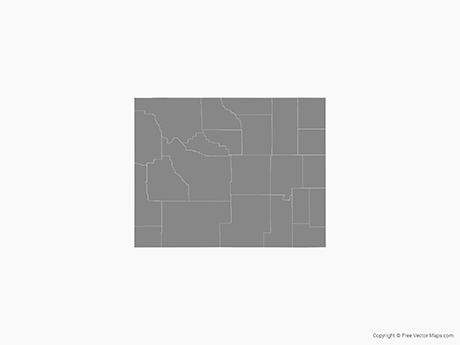 460x345 Vector Map Of Wyoming With Counties