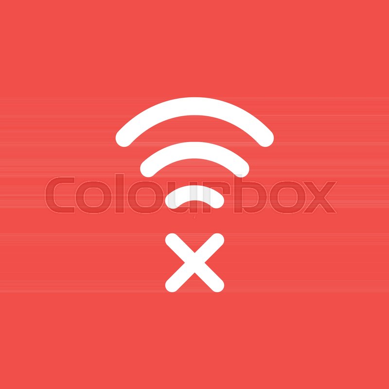800x800 Flat Vector Icon Concept Of Wireless Wifi Symbol With X Mark On