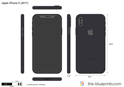 400x283 Apple Iphone X Vector Drawing