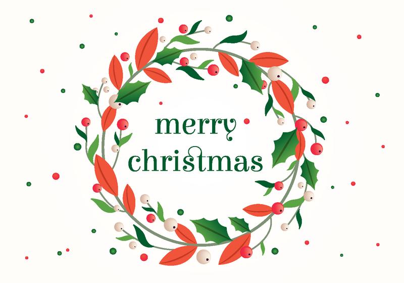 800x560 Christmas Vector Wreath Illustration