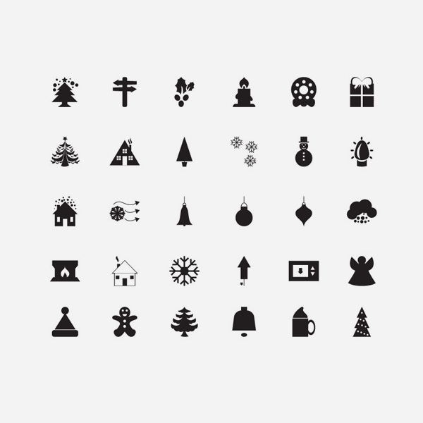 600x600 30 Christmas Vector Icons