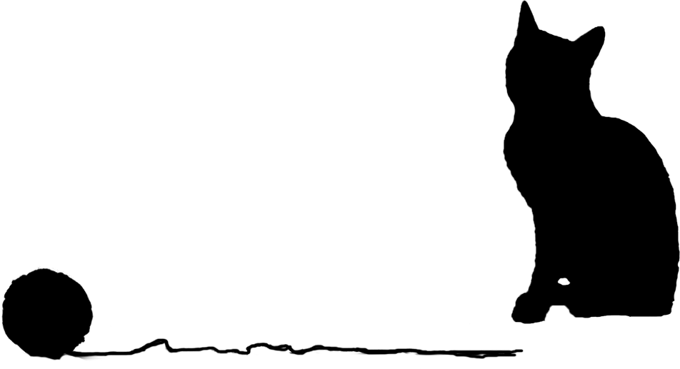 952x517 Silhouette Of Cat With Ball Of Yarn Vector By Froggyartdesigns On