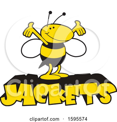 450x470 Clipart Of A Yellow Jacket School Mascot Over Text
