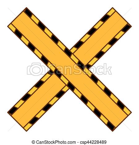 450x470 Do Not Cross Yellow Ribbon Icon, Vector Illustration.