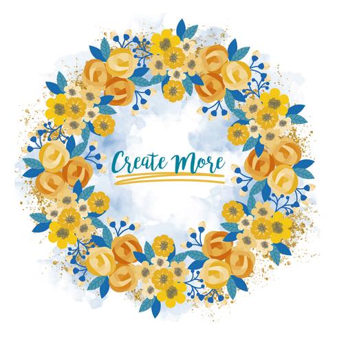 490x490 Vector Yellow Rose Wreath