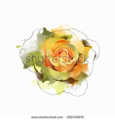 236x248 Watercolor Yellow Roses Vector