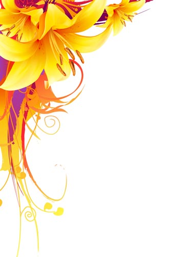 369x500 Yellow Lily Vector Flower Design