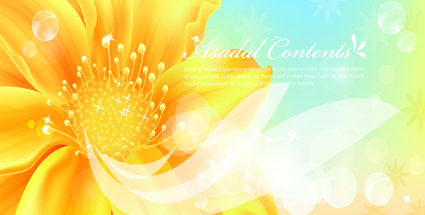 600x303 Yellow Style Flower Background Vector 03 Free Download