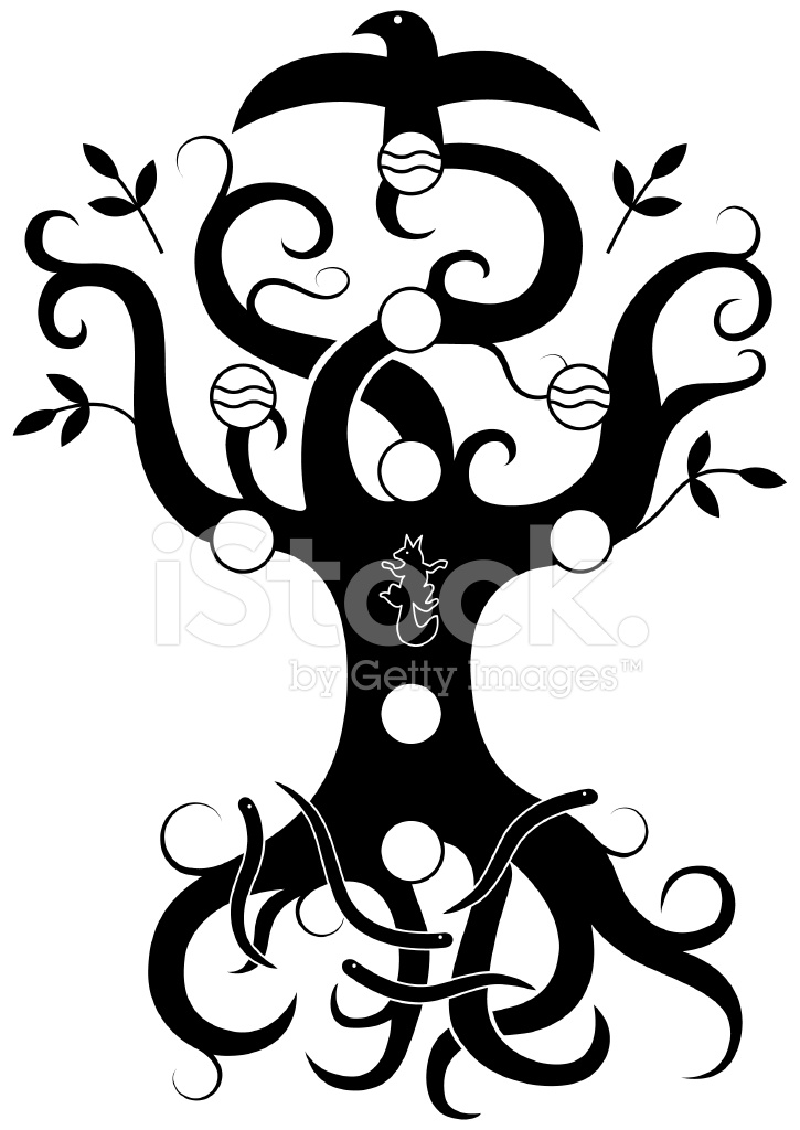 725x1024 Yggdrasil Stock Vector