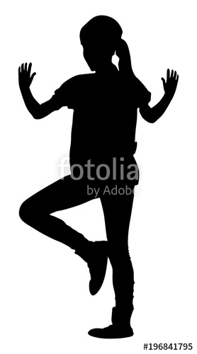 278x500 Young Woman In Yoga Pose Vector Silhouette Illustration Isolated
