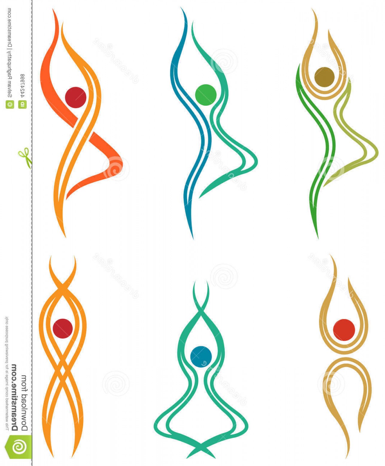 1287x1560 Stock Illustration Abstract Yoga Symbols Line Art Symbol Set