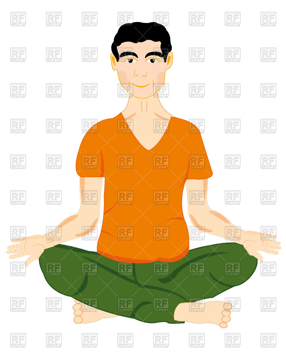 960x1200 The Young Man Sits In Pose Yoga Vector Image Vector Artwork Of