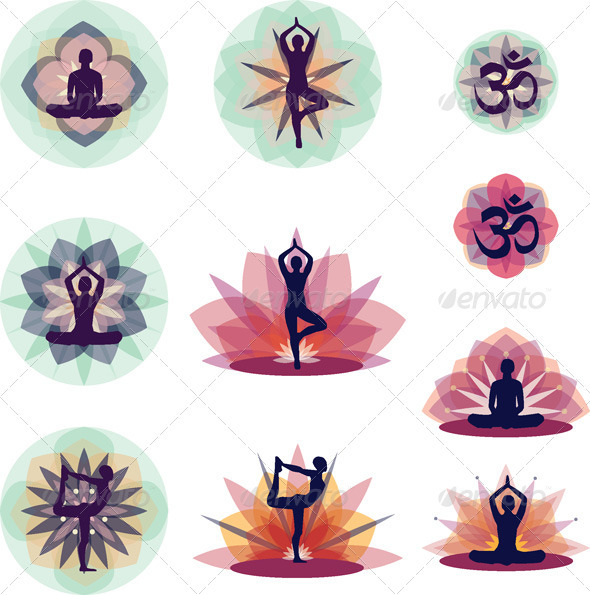590x595 Yoga Vector Illustration Set By Snja Graphicriver