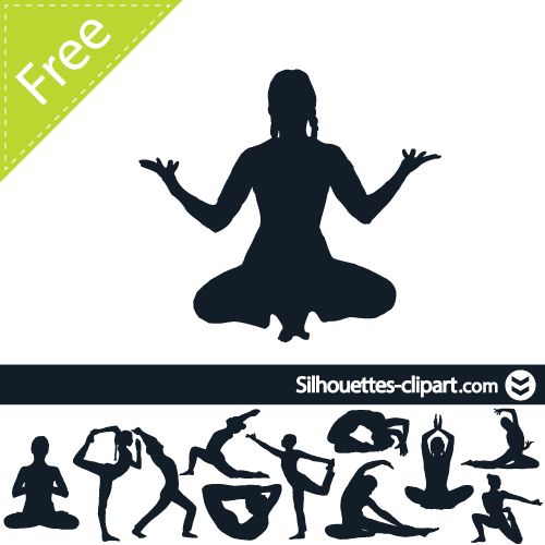 500x500 Yoga Vector Silhouette Silhouettes Silhouettes