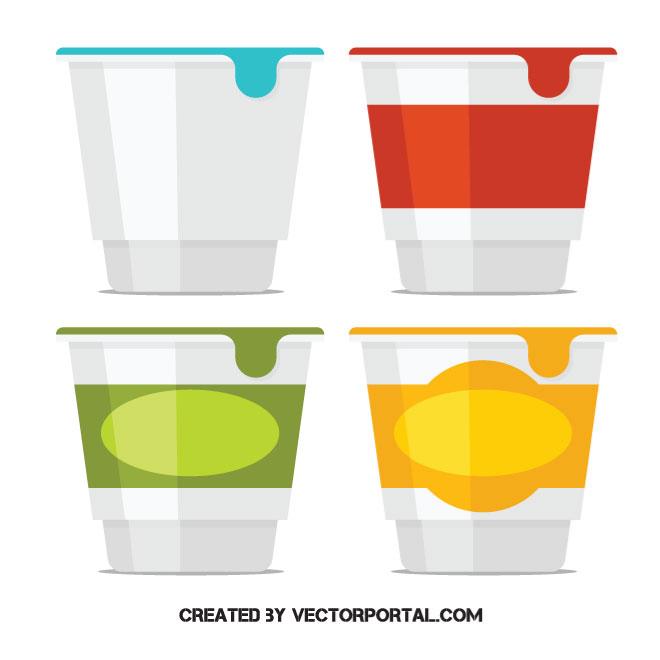 660x660 Yogurt Containers Vector Image