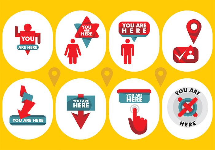700x490 You Are Here Vector Icons