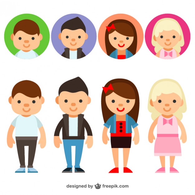 626x626 Young People Avatars Vector Free Download