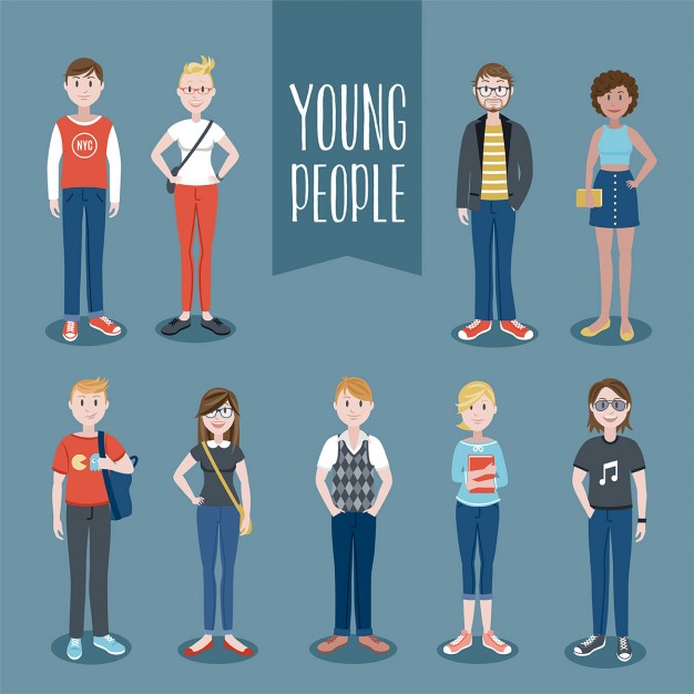 626x626 Young People Set Vector Free Download