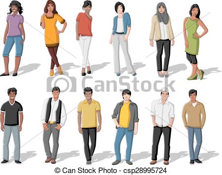 450x355 Group Of Cartoon Young People .