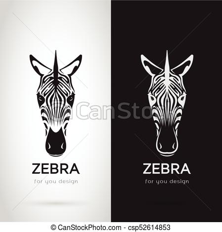 449x470 Vector Of Zebra Head Design On White Background And Black