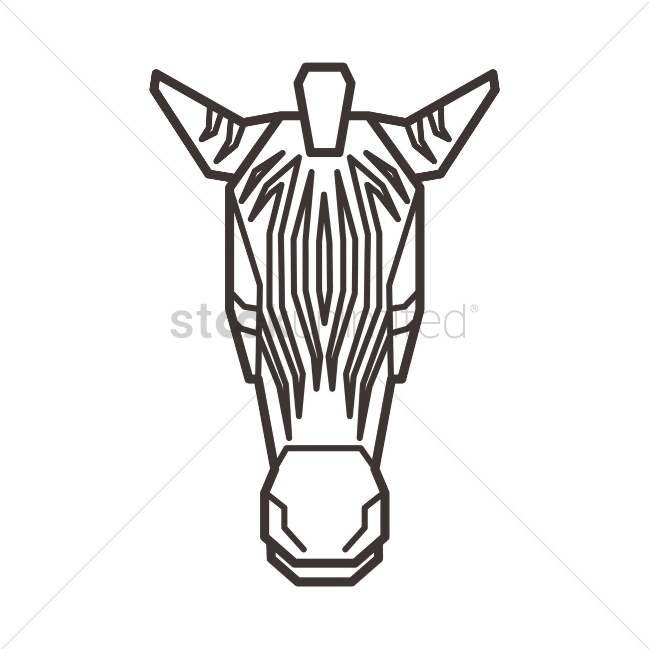 1300x1300 Zebra Head Vector Image