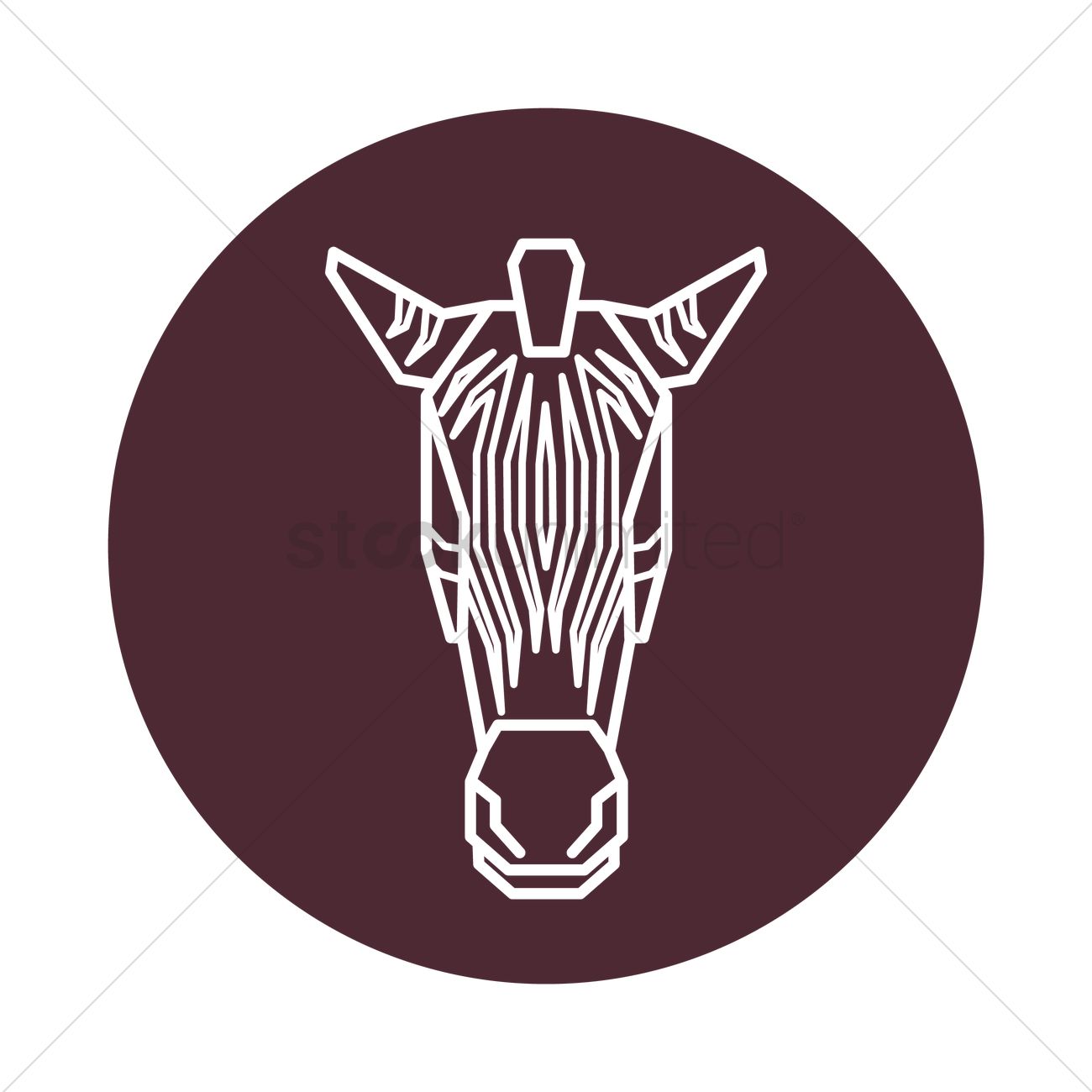 1300x1300 Zebra Head Vector Image