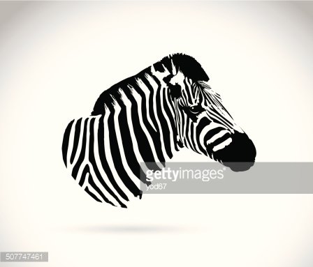 448x383 Vector Image Of An Zebra Head Premium Clipart