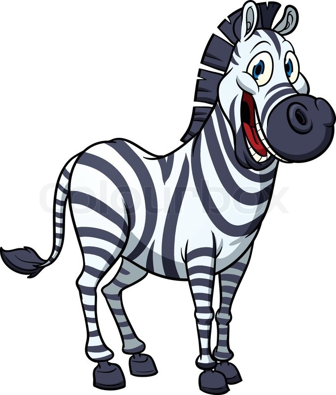 682x800 Cute Cartoon Zebra. Vector Illustration With Simple Gradients. All