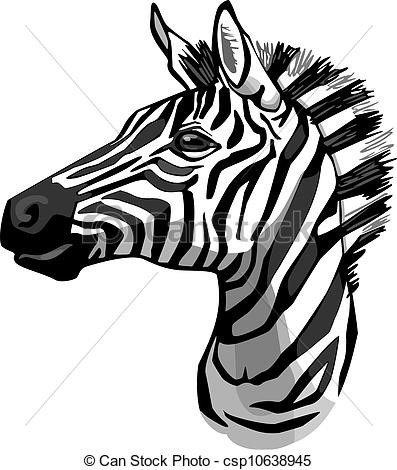 397x470 Zebra Portrait. Vector Illustration Of A Zebra Head.