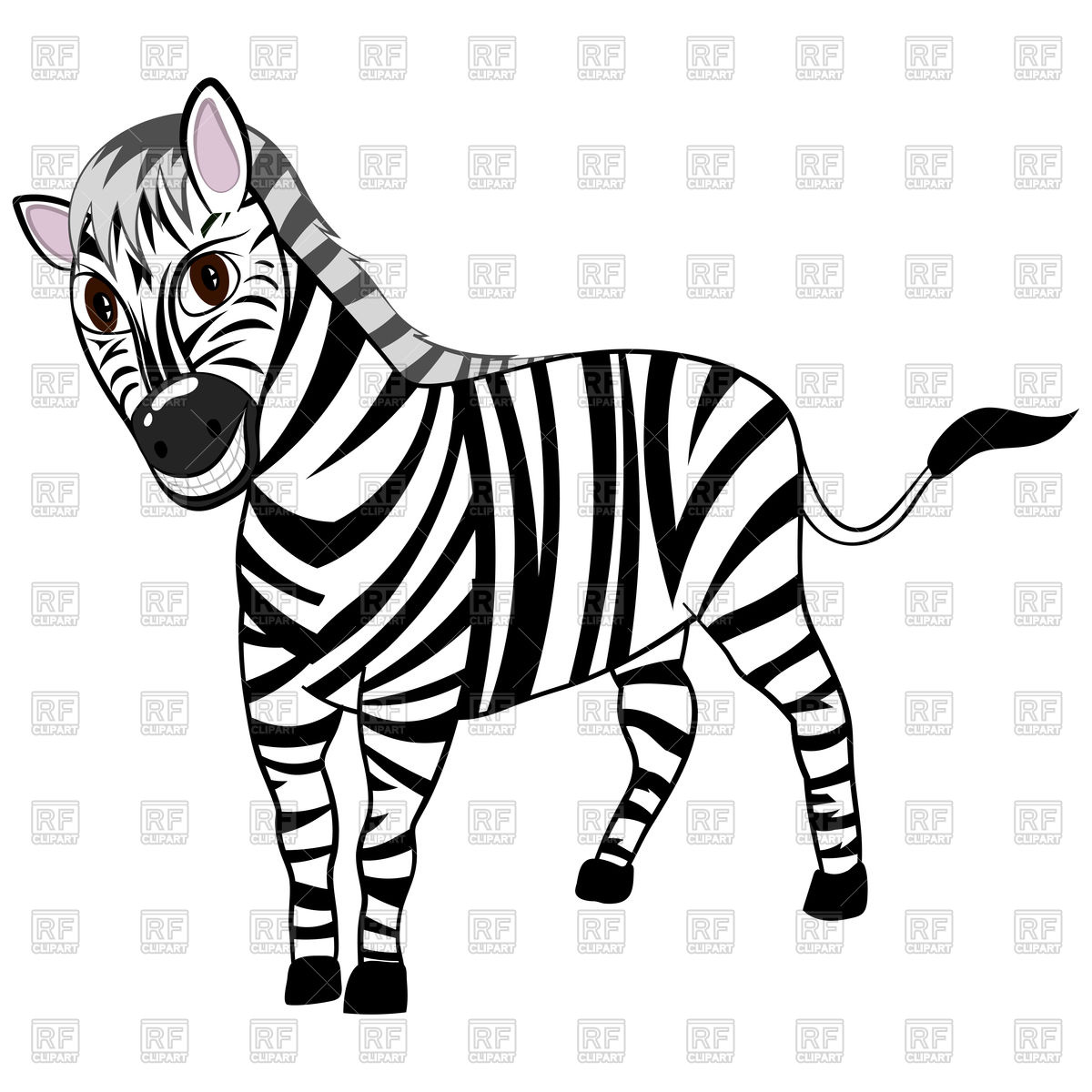 1200x1200 Funny Cartoon Zebra Vector Image Vector Artwork Of Plants And