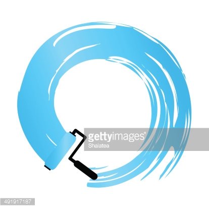 414x414 Vector Paint Roller And Zen Circle Illustration Premium Clipart