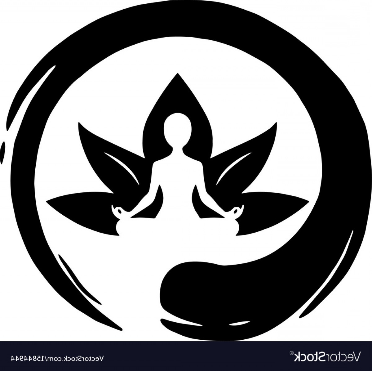 1200x1196 Yoga Lotus With Zen Circle Logo Template Vector Arenawp